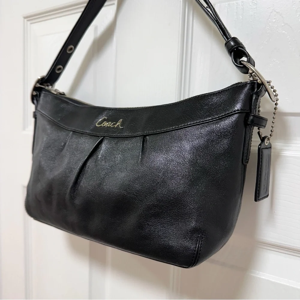 Coach Ashley Pleated Leather Shoulder Bag‎ Black Y2K